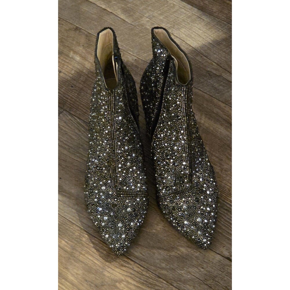 Betsey Johnson Cady Crystal Pavé Booties block heel booties - Size 8 - Picture 12 of 16